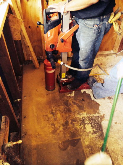 Core Drill Penetration For New Plumbing