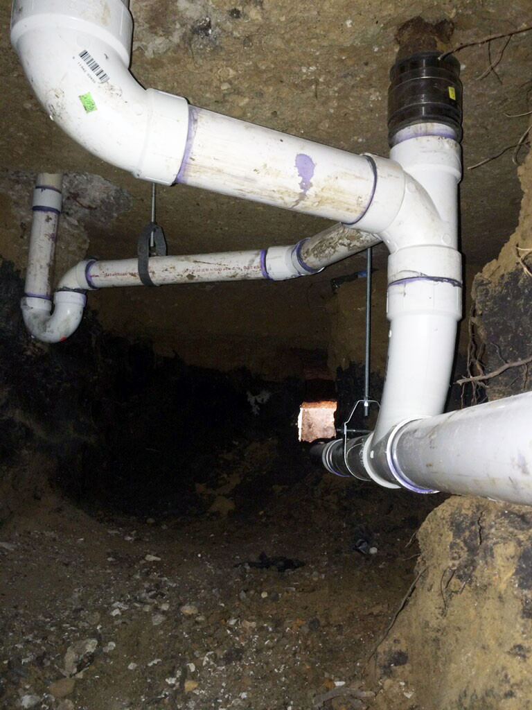 Tunnel Under Slab Replacing Cast Iron Pipe For PVC Pipe