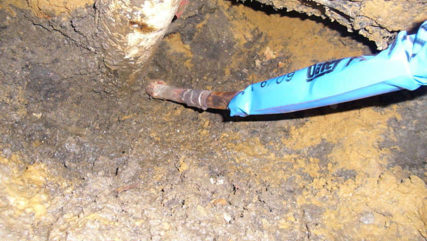 Water leak repair under slab repaired by Master Fix Plumbing