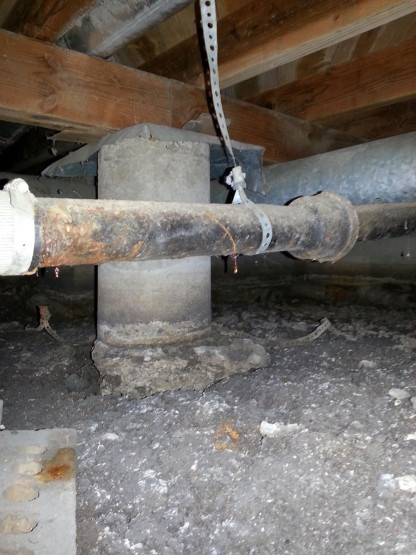 BEFORE - Old leaking sewer pipe repair by Master Fix Plumbing